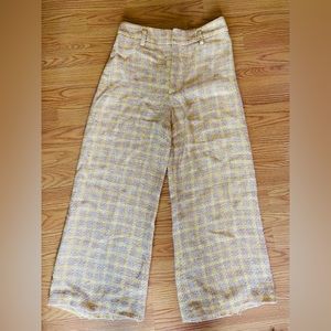 Zara yellow tweet high waist cropped pants